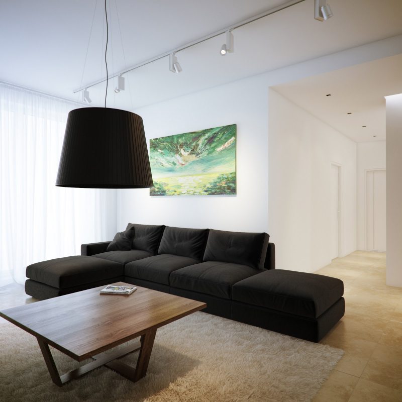 Черный диван в гостиной - лучшие 82 фото подчеркнутой красоты