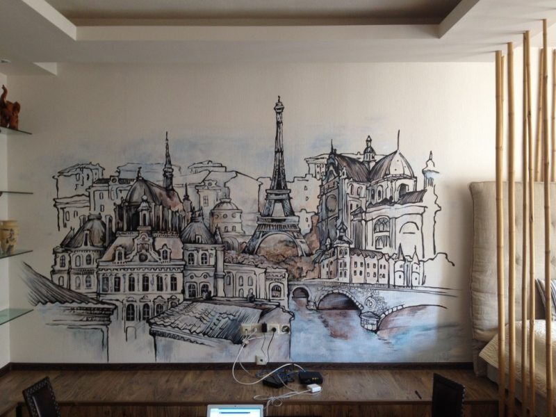 Рисунки на стенах в квартире своими руками: нюансы росписи и лучшие идеи